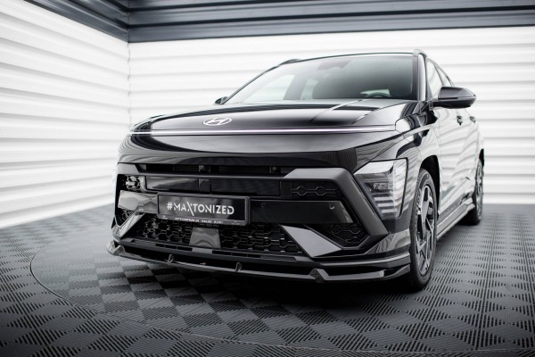 Front Ansatz für Hyundai Kona N-Line Mk2 schwarz Hochglanz