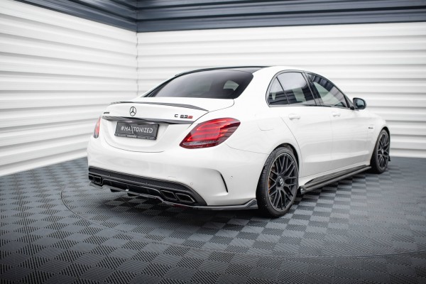 Hinten Splitter (mit einem vertikalem balken) für Mercedes-AMG C63 Limousine / Kombi W205 / S205 sch