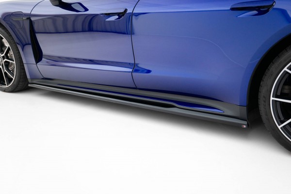 Seitenschweller Ansatz für Porsche Taycan Turbo S Mk1 schwarz Hochglanz