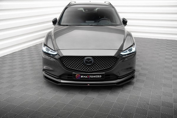 Front Ansatz V.1 für Mazda 6 Mk3 Facelift schwarz Hochglanz