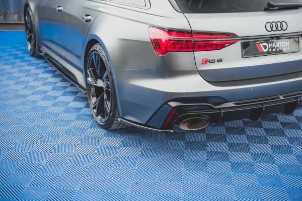 Heck Ansatz Flaps Diffusor V.2 für Audi RS6 C8 / RS7 C8 schwarz Hochglanz