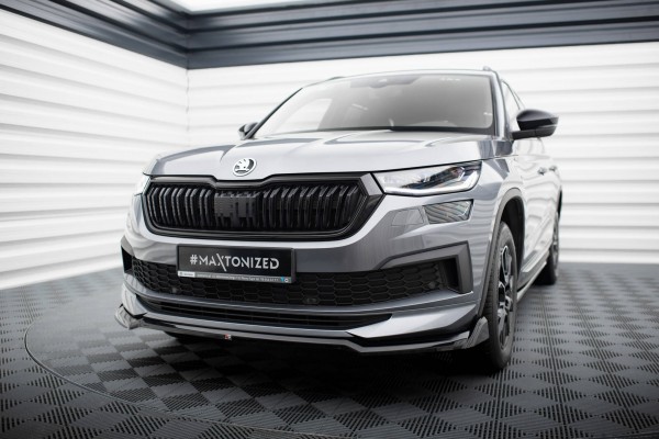 Front Ansatz V.2 für Skoda Kodiaq Sportline Mk1 Facelift schwarz Hochglanz