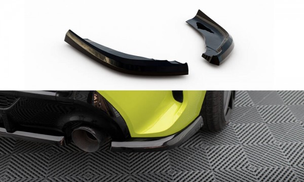 Heck Ansatz Flaps Diffusor V.1 für1 BMW 1er M-Paket / M135i F40 schwarz Hochglanz