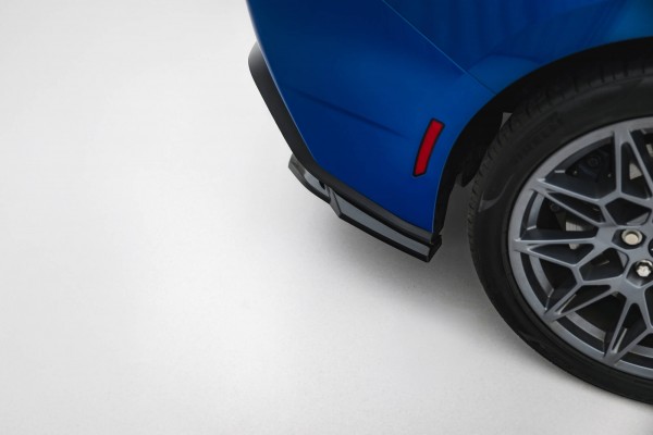 Hinten Splitter (mit einem vertikalem balken) für Ford Mustang GT Mk7 schwarz Hochglanz