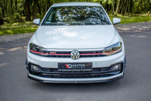 Front Ansatz V.3 für VW Polo GTI Mk6 schwarz Hochglanz