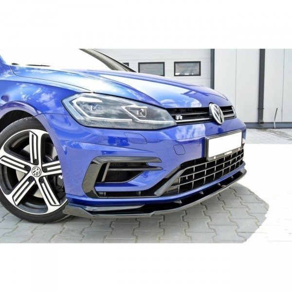 Front Ansatz V.1 für VW Golf 7 R / R-Line Facelift schwarz Hochglanz