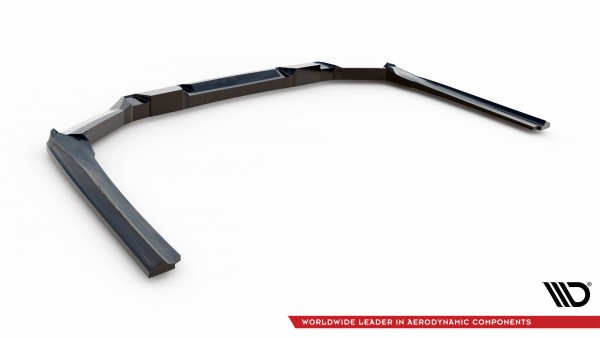 Hinten Splitter (mit einem vertikalem balken) V.2 für BMW 5er / i5 M-Paket G60 schwarz Hochglanz