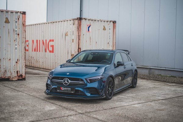 Seitenschweller Ansatz für V.1 für Mercedes A35 AMG / AMG-Line W177 schwarz Hochglanz