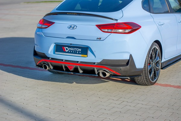 Mittlerer Diffusor Heck Ansatz für Hyundai I30 N Mk3 Fastback schwarz matt