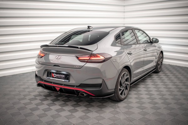 Heck Ansatz Flaps Diffusor für Hyundai I30 Fastback N-Line Mk3 Facelift schwarz Hochglanz