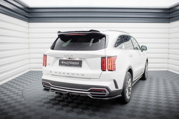 Hinten Splitter (mit einem vertikalem balken) für Kia Sorento Mk4 schwarz Hochglanz