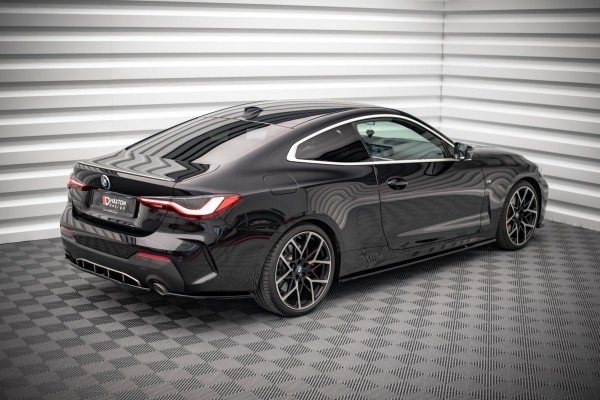 Heck Ansatz Flaps Diffusor V.1 für BMW 4er M-Paket G22 schwarz Hochglanz