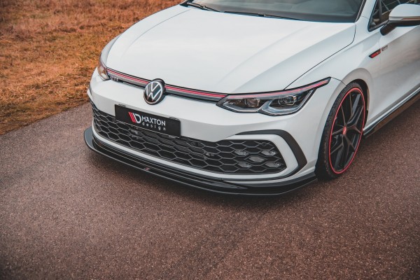 Front Ansatz V.5 für Volkswagen Golf GTI / GTE / R-Line Mk8 schwarz Hochglanz