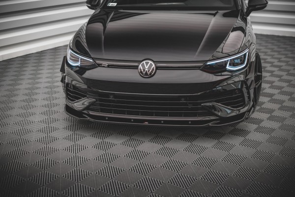 Front Ansatz V.4 für Volkswagen Golf R Mk8 schwarz Hochglanz