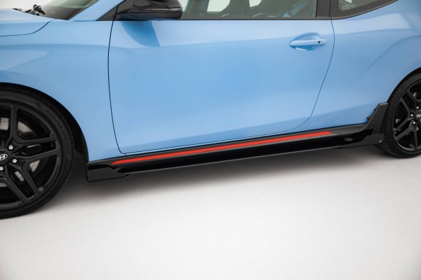 Street Pro Seitenschweller Ansatz für + Flaps Hyundai Veloster N Mk2 schwarz Hochglanz