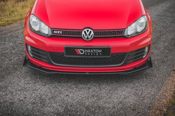 Robuste Racing Front Ansatz V.3 für passend +Flaps für Volkswagen Golf GTI Mk6 schwarz Hochglanz