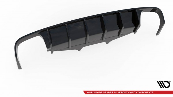 Diffusor Heck Ansatz für Porsche Macan GTS / Sport Design Mk1 Facelift schwarz Hochglanz