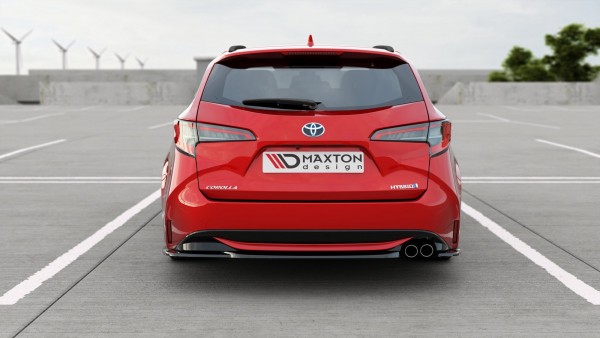 Heck Ansatz Flaps Diffusor für Toyota Corolla XII Touring Sports schwarz Hochglanz