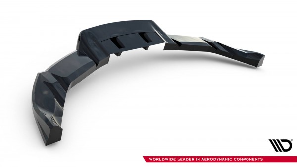 Hinten Splitter (mit einem vertikalem balken) V.1 für Tesla Model 3 Performance Mk1 Facelift schwarz