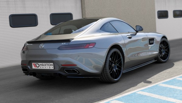 Heck Ansatz Flaps Diffusor für Mercedes-AMG GT / GT S C190 Facelift schwarz Hochglanz