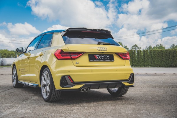 Heck Ansatz Flaps Diffusor für Audi A1 S-Line GB schwarz Hochglanz