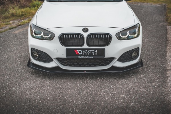 Robuste Racing Front Ansatz V.3 für passend +Flaps für BMW 1er F20 M-Paket Facelift / M140i schwarz