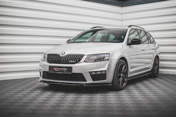 Front Ansatz V.4 für Skoda Octavia RS Mk3 schwarz Hochglanz