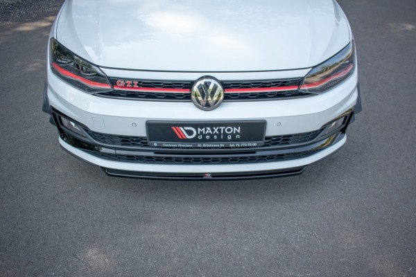 Front Ansatz V.4 für VW Polo GTI Mk6 schwarz Hochglanz