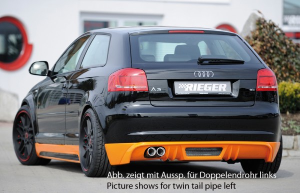 Rieger Heckschürzenansatz Diffusor Audi A3 (8P) Cabrio