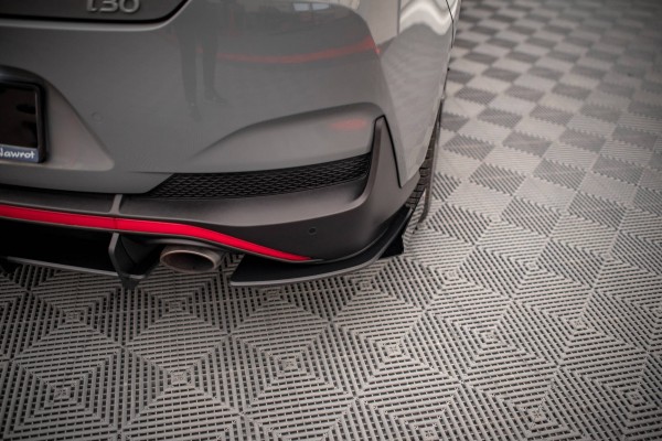 Street Pro Heck Ansatz Flaps Diffusor +Flaps für Hyundai I30 Fastback N-Line Mk3 Facelift schwarz Ho