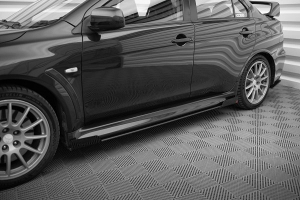 Side Flaps für Mitsubishi Lancer EVO X schwarz Hochglanz