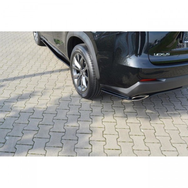 Heck Ansatz Flaps Diffusor für Lexus NX Mk1 T schwarz Hochglanz