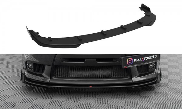 Street Pro Front Ansatz für +Flaps für + Flaps Mitsubishi Lancer EVO X schwarz Hochglanz