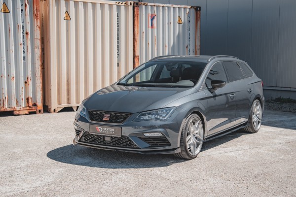 Front Ansatz V.7 für Seat Leon Cupra / FR Mk3 FL schwarz Hochglanz