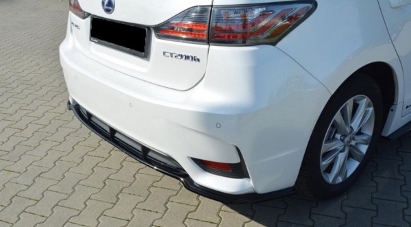 Mittlerer Diffusor Heck Ansatz passend für Lexus CT Mk1 Facelift schwarz Hochglanz