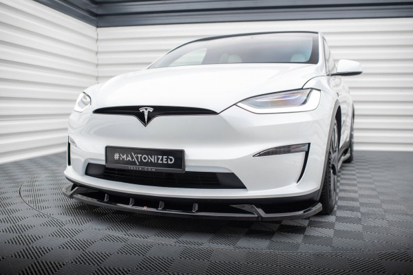 Front Ansatz V.2 für Tesla Model X Mk1 Facelift schwarz Hochglanz