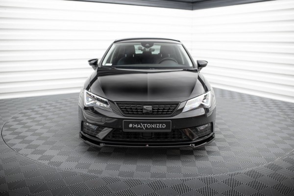 Front Ansatz V.2 für Seat Leon Mk3 Facelift schwarz Hochglanz