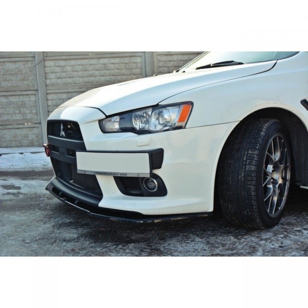 Front Ansatz V.1 für Mitsubishi Lancer Evo X schwarz Hochglanz