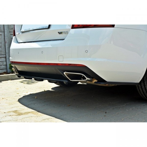 Heck Ansatz Flaps Diffusor für Skoda Octavia RS Mk3 / Mk3 FL Hatchback / Kombi schwarz Hochglanz