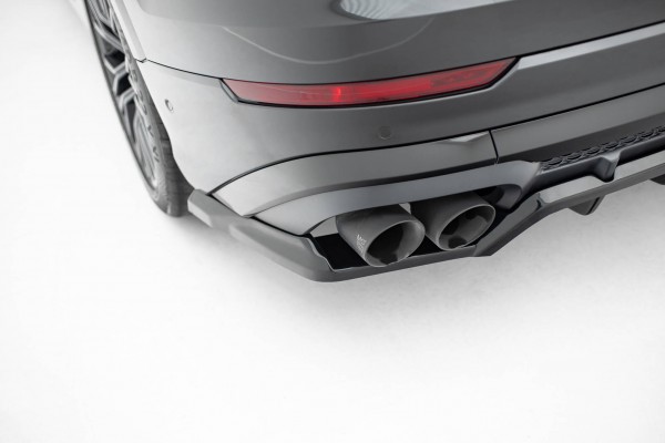 Hinten Splitter (mit einem vertikalem balken) V.2 für Audi SQ8 / Q8 S-Line Mk1 Facelift schwarz Hoch