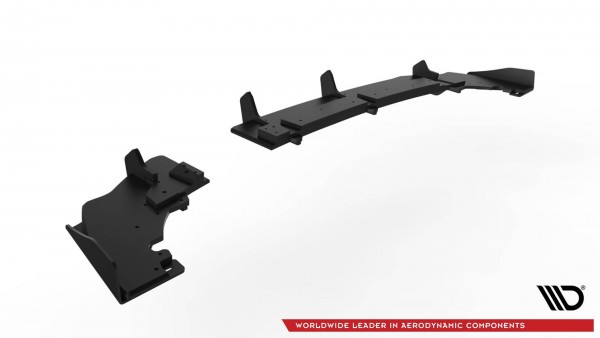 Robuste Racing Diffusor Heck Ansatz +Flaps für Ford Fiesta Mk8 ST schwarz Hochglanz