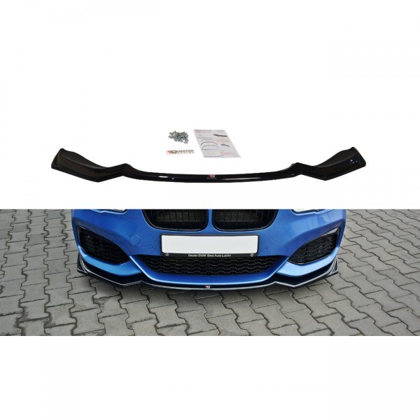 Front Ansatz V.2 für BMW 1er F20/F21 M-Power schwarz Hochglanz