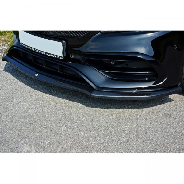 Front Ansatz V.1 für Mercedes A W176 AMG Facelift schwarz Hochglanz