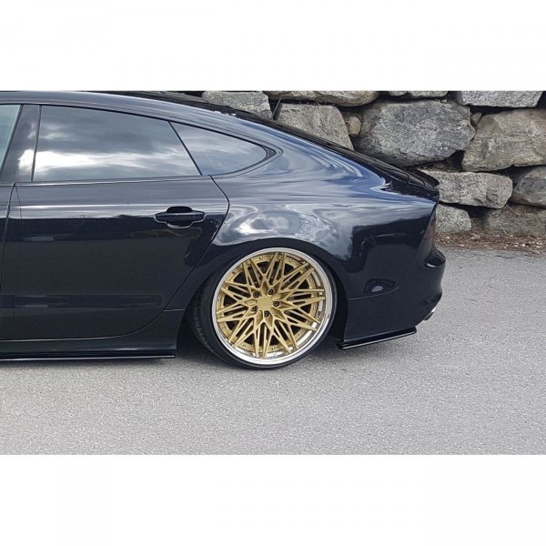 Heck Ansatz Flaps Diffusor V.1 für Audi A7 Mk1 S-Line schwarz Hochglanz