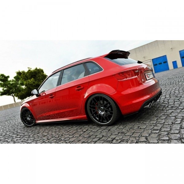 Spoiler CAP passend für Audi A3 S-Line / S3 8V Preface and Facelift Carbon Look
