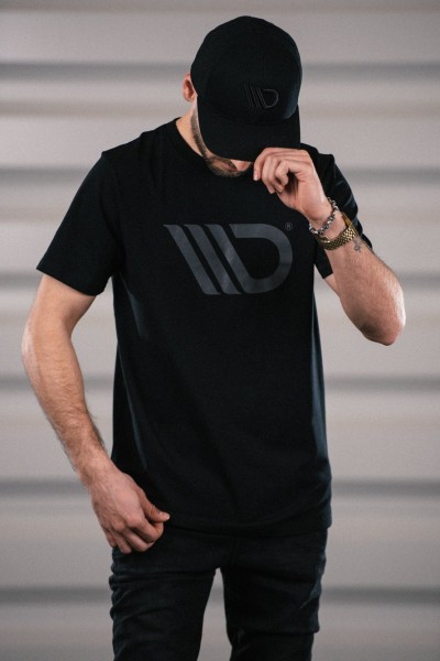 Black T-shirt mit gray logo